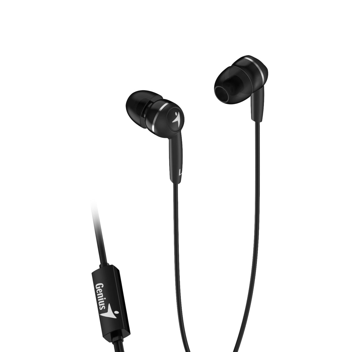 Genius HS-M320 In-Ear Headphones with In-Line Controller and Mic, Black