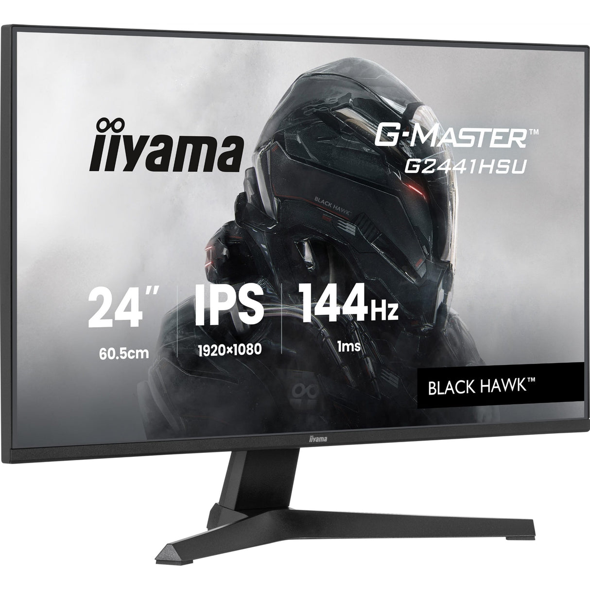 iiyama G-Master Black Hawk gaming monitor G2441HSU-B1 24" Black, IPS, Ultra Slim Bezel, Full HD, 144Hz, 1ms, FreeSync, HDMI, Display Port, USB Hub