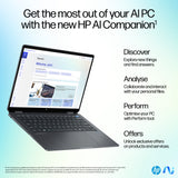 HP OmniBook Ultra Flip 14-fh0006na Copilot+ PC Intel Core Ultra 7 256V Hybrid (2-in-1) 35.6 cm (14") Touchscreen 3K 16 GB LPDDR5x-SDRAM 1 TB SSD Wi-Fi 7 (802.11be) Windows 11 Home Black, Grey