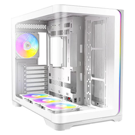 ANTEC Constellation C5 Curve White ARGB Case, Curved Glass Panels, Dual Chamber, Support back-connect motherboards, 4 x ARGB PWM fans with built-in fan controller, ATX, Micro-ATX, ITX