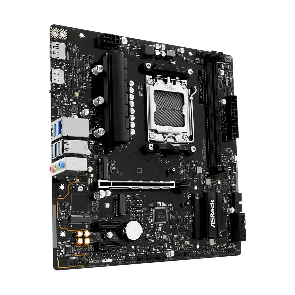 ASRock A620AM-X AMD Socket AM5 Motherboard, 2x DDR5 Slots, 2x M.2 Socket, 2.5GbE LAN, 1x HDMI Port / 1x Display Port