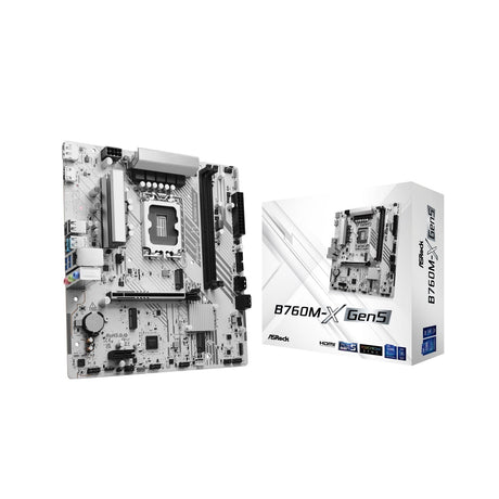 ASRock B760M-X Gen5 Intel 1700 Socket Motherboard, Micro-ATX, 2x DDR5 Slots, 2x M.2 Socket, 2.5GbE LAN, 1x DisplayPort / 1x HDMI Port