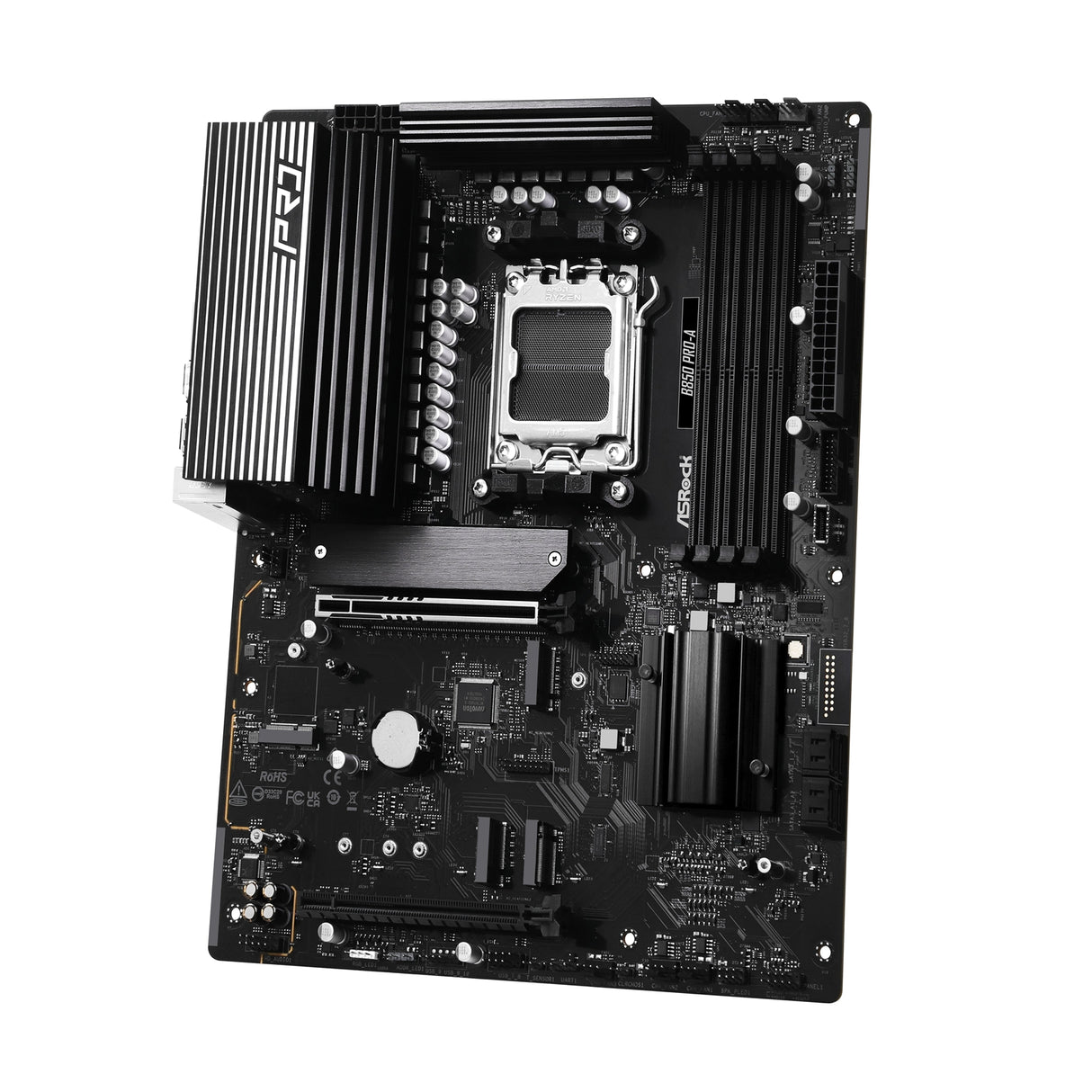 ASRock B850 Pro-A AMD AM5 Socket Motherboard, ATX, 4x DDR5 Slots, 4x M.2 Sockets, 2.5GbE LAN, 1x HDMI Port / 1x USB-C