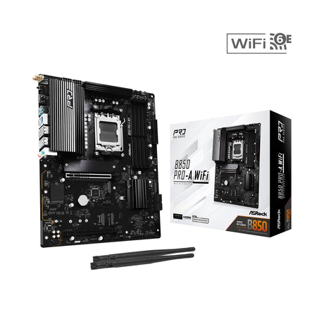 ASRock B850 Pro-A WiFi AMD AM5 Socket Motherboard, ATX, 4x DDR5 Slots, 4x M.2 Sockets, 2.5GbE LAN, Wi-Fi 6E, 1x HDMI Port / 1x USB-C