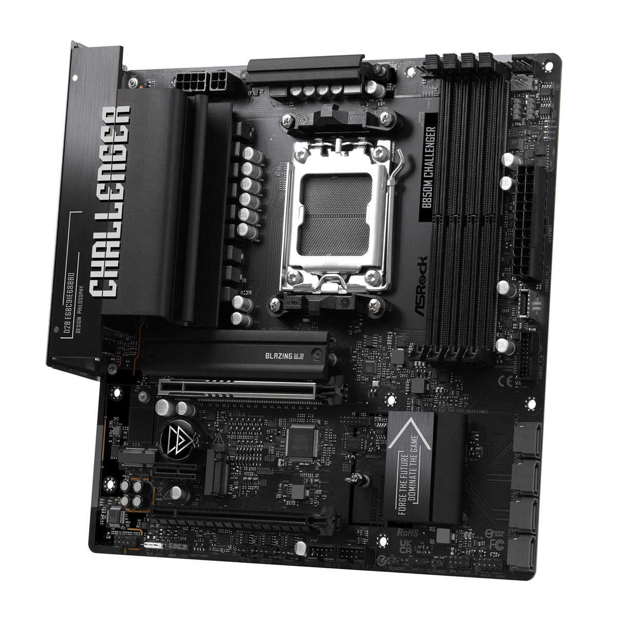 ASRock B850M Challenger AMD AM5 Socket Motherboard, Micro-ATX, 4x DDR5 Slots, 2x M.2 Socket, Fitted I/O Shield, 2.5GbE LAN, 1x HDMI Port