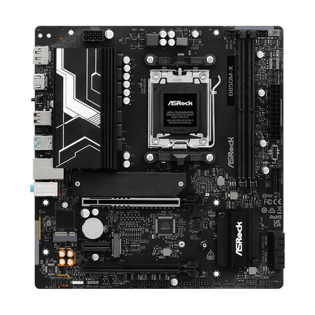 ASRock B850M-X AMD AM5 Socket Motherboard, Micro-ATX, 2x DDR5 Slots, 2x M.2 Sockets, 2.5GbE LAN, 1x DisplayPort / 1x HDMI Port