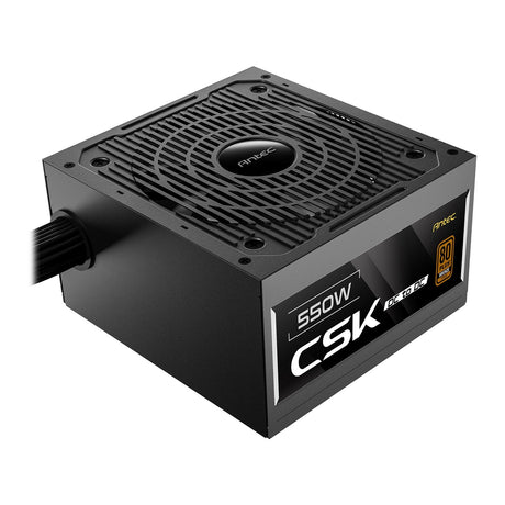 Antec CSK550DC 550W Power Supply, 80 Plus Bronze Certified, ATX 12V 2.52, Non-Modular, DC-to-DC, Flat Black Cables, 120mm Quiet Fan, UK Plug