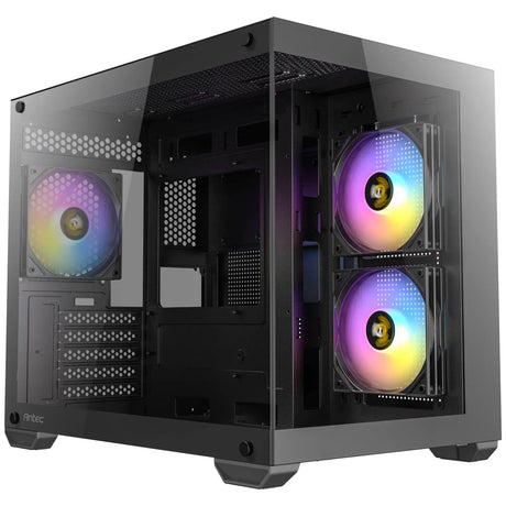 Antec CX600M ARGB Mini-Tower PC Gaming Case, 270 Full-View Tempered Glass, 3x 120mm ARGB LED Fans, USB 3.0, Dust Filters, Tool-Free Installation, Black
