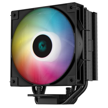 DeepCool AG400 Black ARGB V2 CPU Air Cooler, 120mm PWM Fan, 4 Direct Touch Heat Pipes, Addressable RGB, LGA1851/1700/1200, AM5/AM4 Compatible, High-Performance Single Tower Cooler