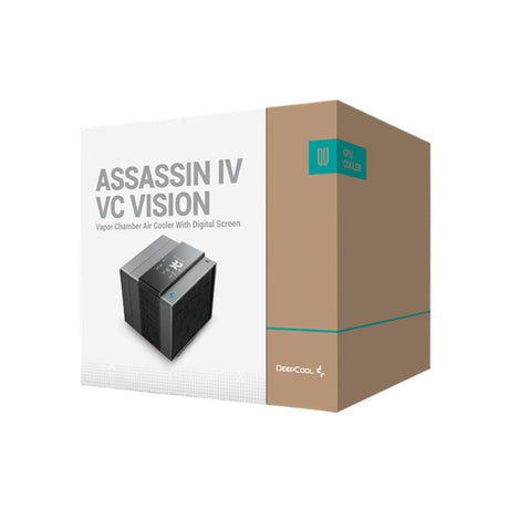 DeepCool Assassin IV VC Vision Dual-Fan CPU Air Cooler with 140mm & 120mm Fans, Vapour Chamber Base, Digital Display for Real-Time Monitoring, Intel & AMD Compatible