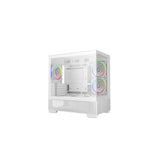 DeepCool CG380 3F Micro-ATX Gaming Case White Panoramic Tempered Glass Side Panel, Mesh Airflow Front, 3 Pre-Installed ARGB Fans, USB-C & USB-A Front I/O, Spacious SFF/mATX/ITX Build Support