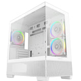 DeepCool CG380 3F Micro-ATX Gaming Case White Panoramic Tempered Glass Side Panel, Mesh Airflow Front, 3 Pre-Installed ARGB Fans, USB-C & USB-A Front I/O, Spacious SFF/mATX/ITX Build Support