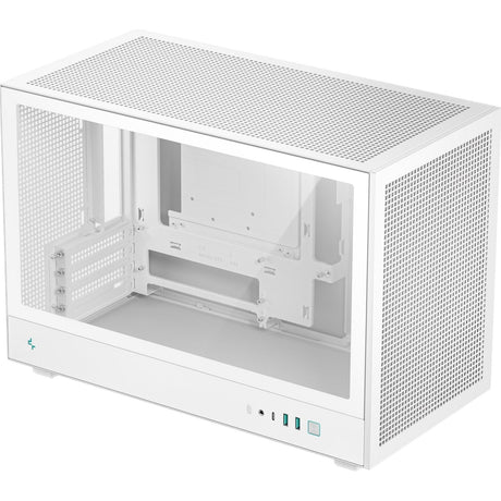 DeepCool CH260 White Micro-ATX Case, High-Airflow Compact PC Case with Tempered Glass Panel, USB-C Port, Supports 360mm Radiator, ATX PSU, Black