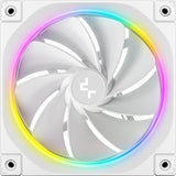 DeepCool FL12 120mm PWM 3 Pack Reverse White Fan - High Performance, Low Noise, Fluid Dynamic Bearing, 36 ARGB LEDs, 500-2150 RPM, 55 CFM Airflow, 4-Pin PWM Control