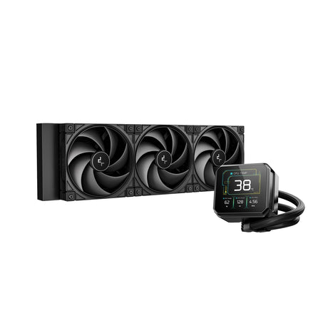 DeepCool Spartacus 360 AIO Liquid CPU Cooler, 360mm Radiator, 3 x 120mm PWM Fans, 3.4" LCD Display Pump, ARGB Lighting, Intel LGA1851/1700 & AMD AM5/AM4, Black