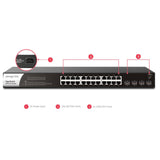 DrayTek VSP1281X-K VigorSwitch P1281x 24 Port Gigabit POE Smart Managed Switch with 4x 10GbE SFP Ports