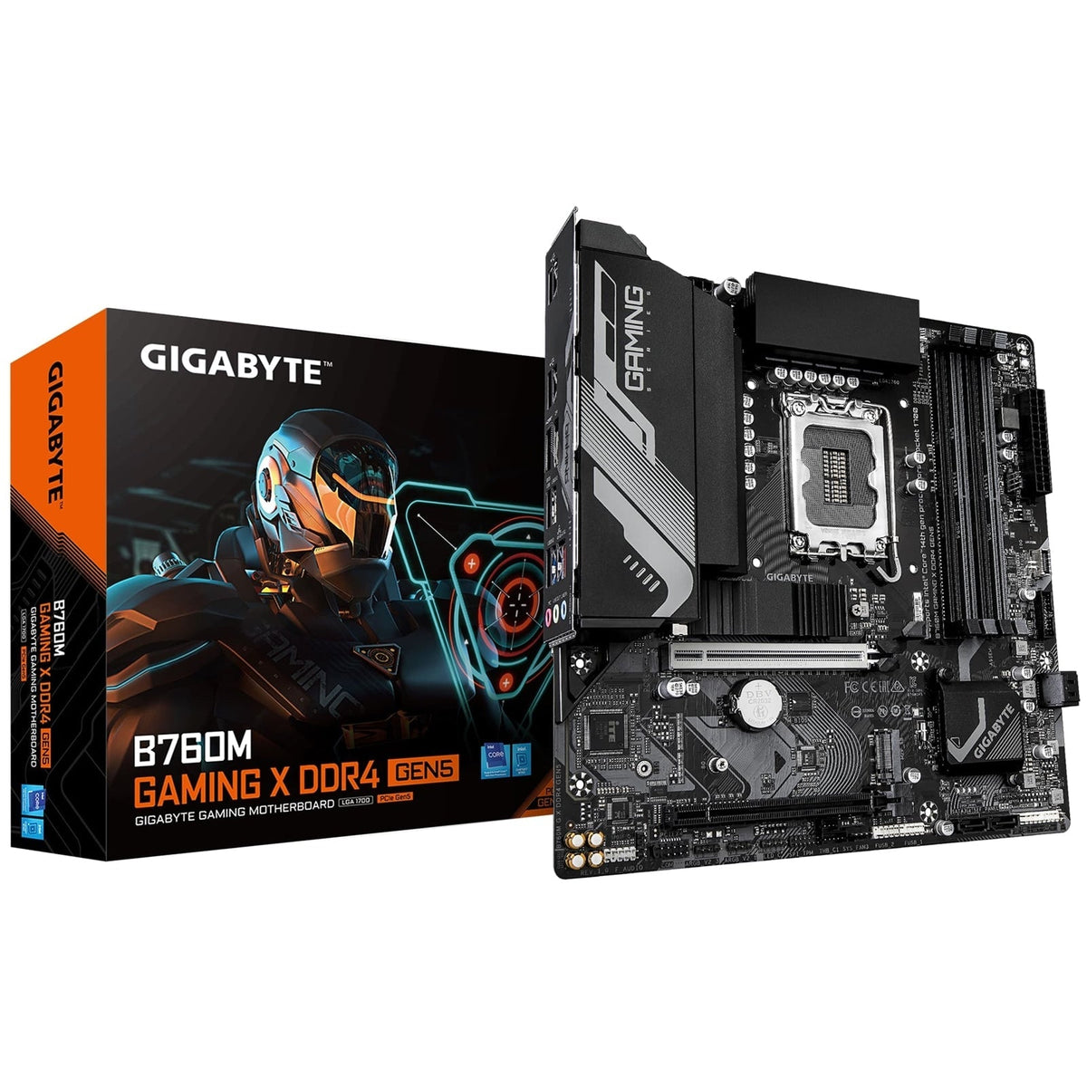 Gigabyte B760M GAMING X DDR4 GEN5 Intel 1700 Socket Motherboard, Micro-ATX, 4x DDR4 Slots, 2x M.2 Sockets, Fitted I/O Shield, 2.5GbE LAN, 1x DisplayPort / 1x HDMI Port