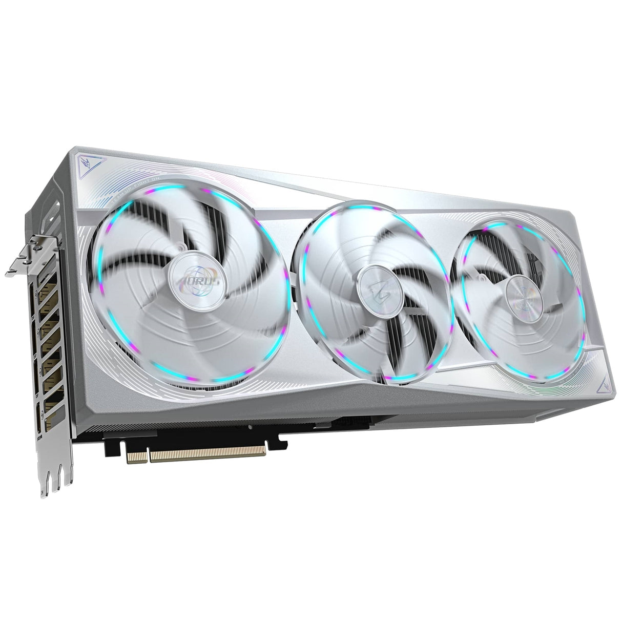 Gigabyte NVIDIA GeForce RTX 5080 AORUS MASTER ICE 16GB GDDR7 Graphics Card, 10752 CUDA Cores, 2805 MHz Core Clock, Triple Fan, White, RGB, 3x DisplayPorts / 1x HDMI Port