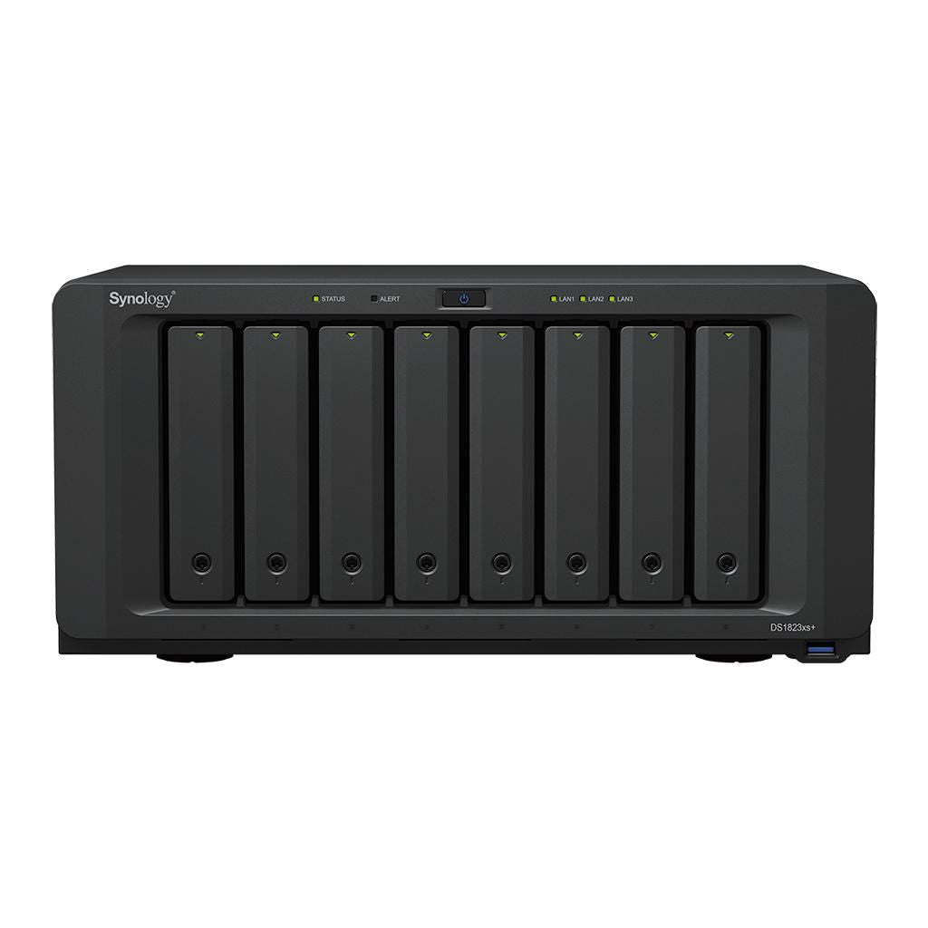 Synology 128TB, AMD Ryzen V1780B, 8 GB DDR4 ECC, 8x 2.5"/3.5" SATA, 2x M.2 (NVMe), RJ-45 (1GbE\10GbE), USB, eSATA