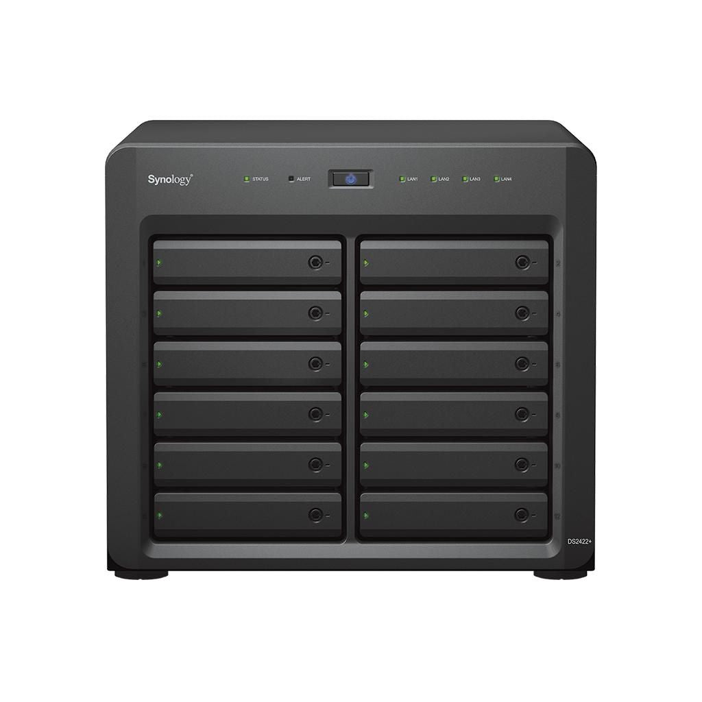 Synology AMD Ryzen V1500B, 4 GB DDR4, 12x 2.5"/3.5" SATA, 4x RJ-45 1GbE, 2x USB 3.2 Gen 1 + 12x 16TB HDD