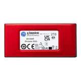 Kingston XS1000 Red (SXS1000R/2000G) 2TB Portable External SSD, Read 1050MB/s, Write 1000MB/s, USB 3.2 Gen 2, 5 Year Warranty