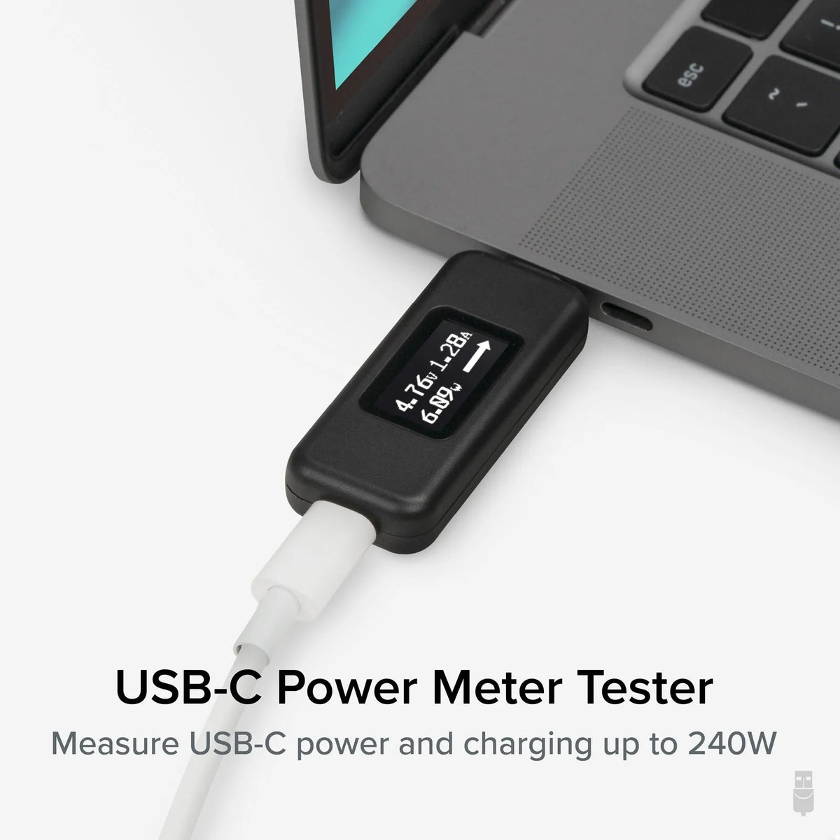 Plugable USBC-VAMETER3 Pass-Through USB-C VA Meter for High Power Devices