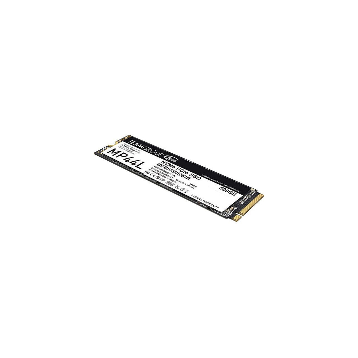 Team MP44L (TM8FPK500G0C101) 500GB NVMe SSD, PCIe Gen4, M.2 Interface, 2280, Read 5000 MB/s, Write 3700 MB/s, 5 Year Warranty